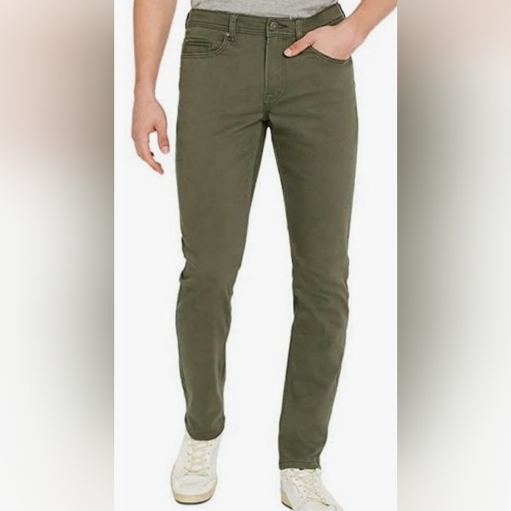 David Bitton Buffalo Six-x Straight Stretch Olive Green Pants 30 X 30